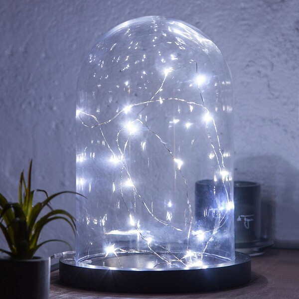 ATMOSPHERA - Guirlande "Anya" 20 microLED à pile argent blanc froid L190cm - large