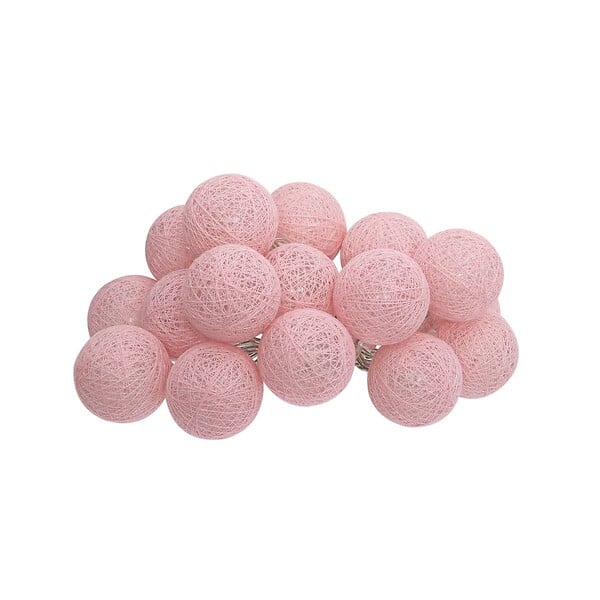 ATMOSPHERA - Guirlande LED 16 boules pile rose clair L255cm - large
