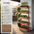 TECTAKE - Jardinière verticale FLORA en bois laqué avec toile de paillage marron - vignette