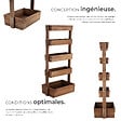 TECTAKE - Jardinière verticale FLORA en bois laqué avec toile de paillage marron - vignette