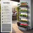 TECTAKE - Jardinière verticale FLORA en bois laqué avec toile de paillage gris - vignette