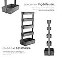 TECTAKE - Jardinière verticale FLORA en bois laqué avec toile de paillage gris - vignette