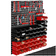 TECTAKE - Magazine de petites pièces avec 28 boîtes empilables et supports d'outils noir - vignette