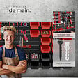 TECTAKE - Magazine de petites pièces avec 28 boîtes empilables et supports d'outils noir - vignette