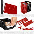 TECTAKE - Magazine de petites pièces avec 28 boîtes empilables et supports d'outils noir - vignette