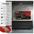 TECTAKE - Magazine de petites pièces avec 28 boîtes empilables et supports d'outils noir - vignette