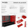 TECTAKE - Magazine de petites pièces avec 28 boîtes empilables et supports d'outils noir - vignette