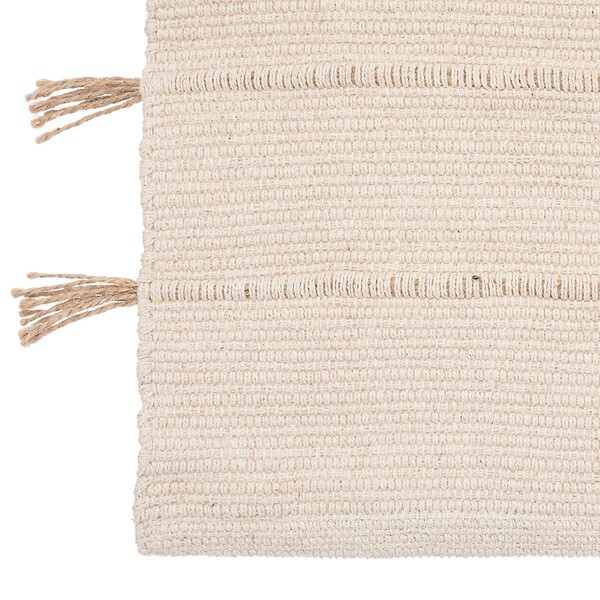 ATMOSPHERA - Tapis "Tula" en coton avec pompon en jute 60x90cm - large