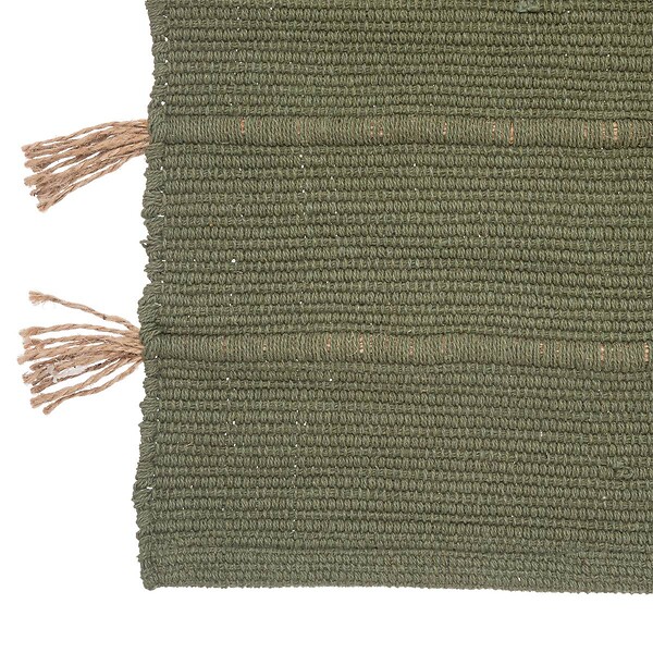 ATMOSPHERA - Tapis "Tula" en coton avec pompon en jute 60x90cm - large