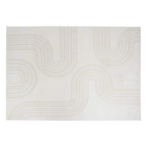 ATMOSPHERA - Tapis effet laine Anoai blanc 200x150cm - large