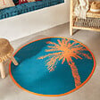 ATMOSPHERA - Tapis d'extérieur "Yucatan" bleu canard D120cm - vignette