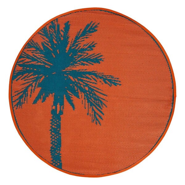 ATMOSPHERA - Tapis d'extérieur "Yucatan" bleu canard D120cm - large