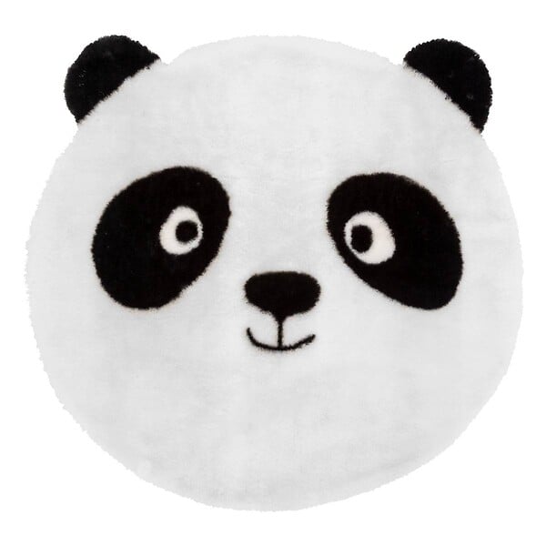 ATMOSPHERA - Tapis enfant panda "Andy" noir & blanc D100cm - large