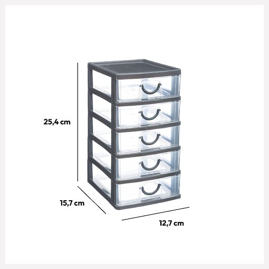 5 FIVE SIMPLY SMART - Rangement tour plastique 5 tiroirs grand modèle - large