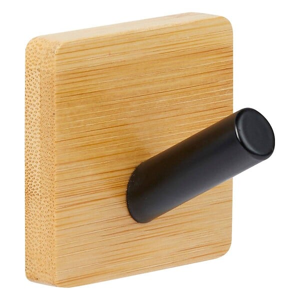 5 FIVE SIMPLY SMART - 2 patères adhésives "stiky" en métal et bamboo - 5 five simply smart - large