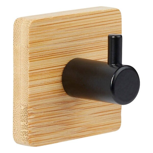 5 FIVE SIMPLY SMART - 2 patères adhésives "stiky" en métal et bamboo - 5 five simply smart - large