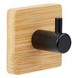 5 FIVE SIMPLY SMART - 2 patères adhésives "stiky" en métal et bamboo - 5 five simply smart - vignette