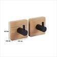 5 FIVE SIMPLY SMART - 2 patères adhésives "stiky" en métal et bamboo - 5 five simply smart - vignette