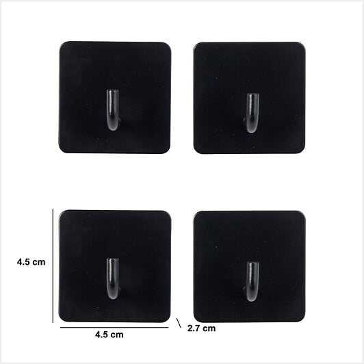 5 FIVE SIMPLY SMART - 4 patères adhésives "Stiky" 4,5x2,7cm - large