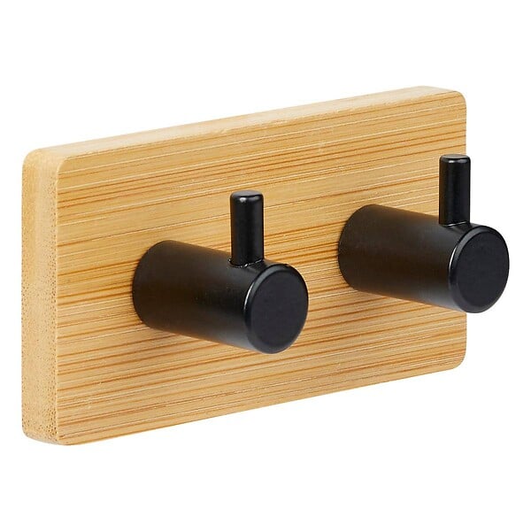 5 FIVE SIMPLY SMART - Patère adhésive "stiky" en métal et bambou - 5 five simply smart - large
