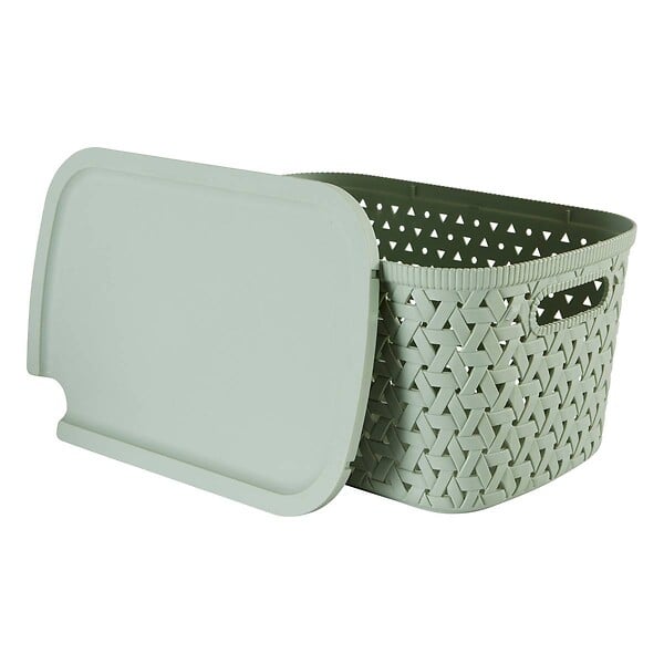 5 FIVE SIMPLY SMART - Panier "Tressy" en plastique sauge 6,7L - large