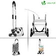 VOUNOT - Chariot de courses pliable monte escalier aluminium gris - vignette