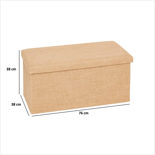 5 FIVE SIMPLY SMART - Pouf de rangement "Mix 'n' Modul" en toile de jute beige 76x38cm - large