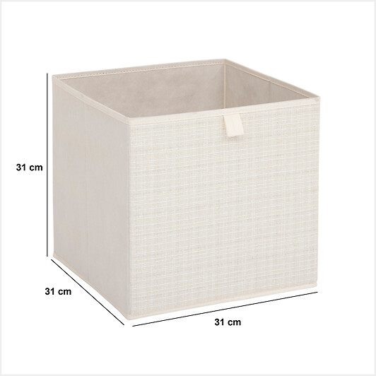 5 FIVE SIMPLY SMART - Boîte de rangement "Mix 'n' Modul" tweed beige 31x31cm - large