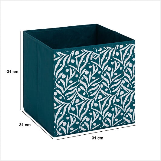 5 FIVE SIMPLY SMART - Boîte de rangement "Mix 'n' Modul" motif olivia bleu 31x31cm - large