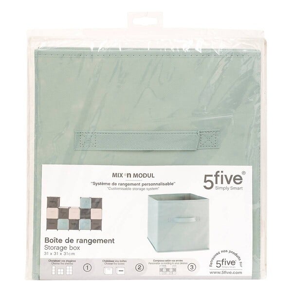 5 FIVE SIMPLY SMART - Boîte de rangement "Mix 'n' Modul" vert céladon 31x31cm - large