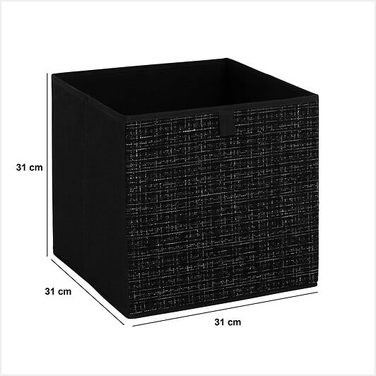 5 FIVE SIMPLY SMART - Boîte de rangement "Mix 'n' Modul" tweed noir 31x31cm - large