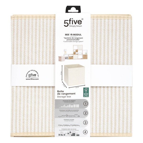 5 FIVE SIMPLY SMART - Panier Mix'n Modul L31cm crème - large