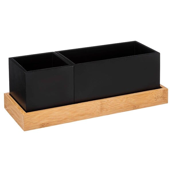 5 FIVE SIMPLY SMART - Organiseur amovible bambou "Bava" noir - large