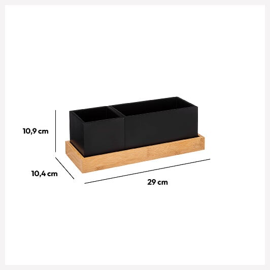 5 FIVE SIMPLY SMART - Organiseur amovible bambou "Bava" noir - large