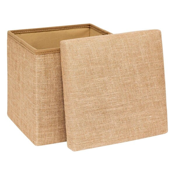 5 FIVE SIMPLY SMART - Pouf de rangement "Mix 'n' Modul" en toile de jute 31x31cm - large