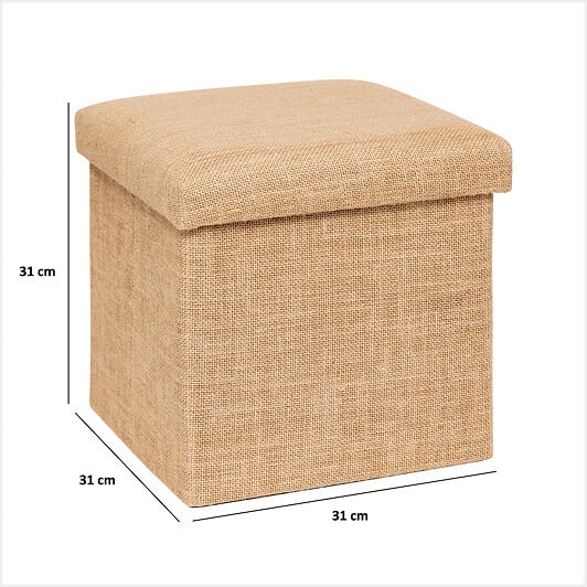 5 FIVE SIMPLY SMART - Pouf de rangement "Mix 'n' Modul" en toile de jute 31x31cm - large