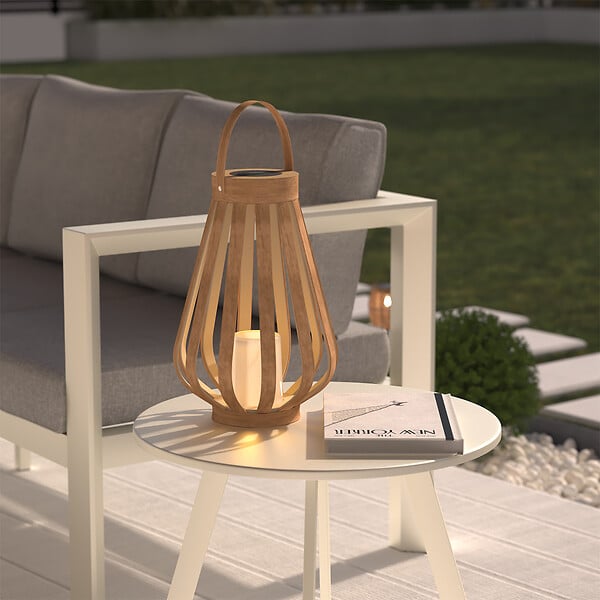 ATMOSPHERA - Lanterne solaire "Aria" beige H34,5cm - large