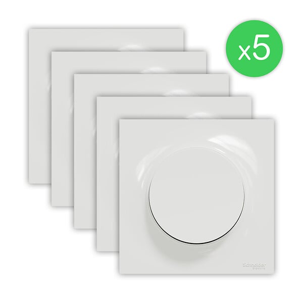 SCHNEIDER ELECTRIC - Va-et-vient Odace Styl - Blanc - Lot de 5 - large
