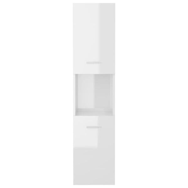 VIDAXL - vidaXL Armoire de salle de bain Blanc brillant Bois d'ingénierie - large