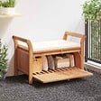 VIDAXL - vidaXL Banc de rangement de jardin avec coussin 91 cm Bois d'acacia - vignette