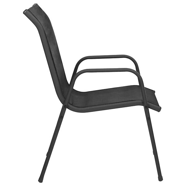 VIDAXL - vidaXL Chaises de jardin 4 pcs Acier et textilène Noir - large