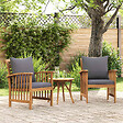 VIDAXL - vidaXL Chaises de jardin avec coussins lot de 2 Bois d'acacia massif - vignette