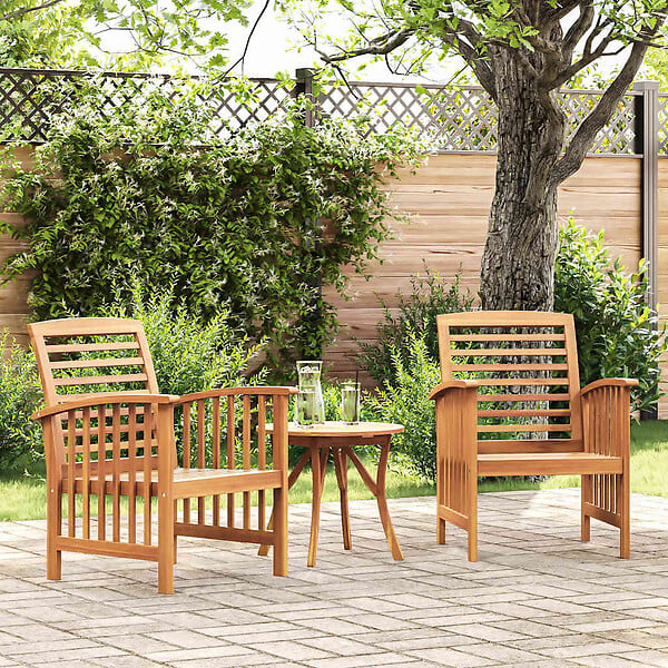 VIDAXL - vidaXL Chaises de jardin lot de 2 Bois d'acacia massif - large