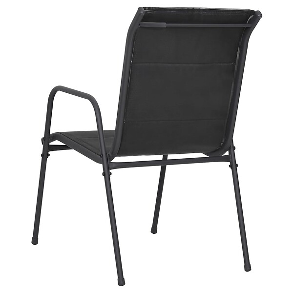 VIDAXL - vidaXL Chaises de jardin 4 pcs Acier et textilène Noir - large
