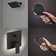 HANSGROHE - Colonne de douche encastrée mécanique Vernis Shape Douche de tête Vernis Shape Flexible Isiflex Douchette Vernis Blend noir - vignette