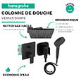 HANSGROHE - Colonne de douche encastrée mécanique Vernis Shape Douche de tête Vernis Shape Flexible Isiflex Douchette Vernis Blend noir - vignette