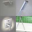 HANSGROHE - Colonne de douche encastrée mécanique Vernis Shape Douche de tête Vernis Shape Flexible Isiflex Douchette PulsifyE chromé - vignette