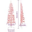 VIDAXL - vidaXL Demi sapin de Noël artificiel mince avec support Rose 150 cm - vignette