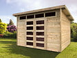 SOLID - Abri de jardin bois Venezia - Naturel - L.381xP.319xH.233cm - vignette