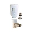 CENTRALE BRICO - Robinet thermostatique T303 équerre universel en laiton blanc - vignette